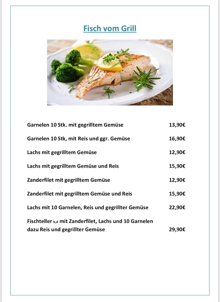 Speisekarte, Clubhouse Grill & Bar Restaurant