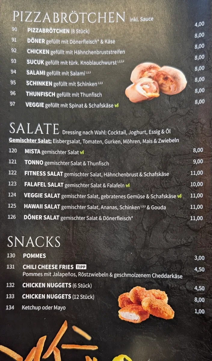 Speisekarte, Döner House