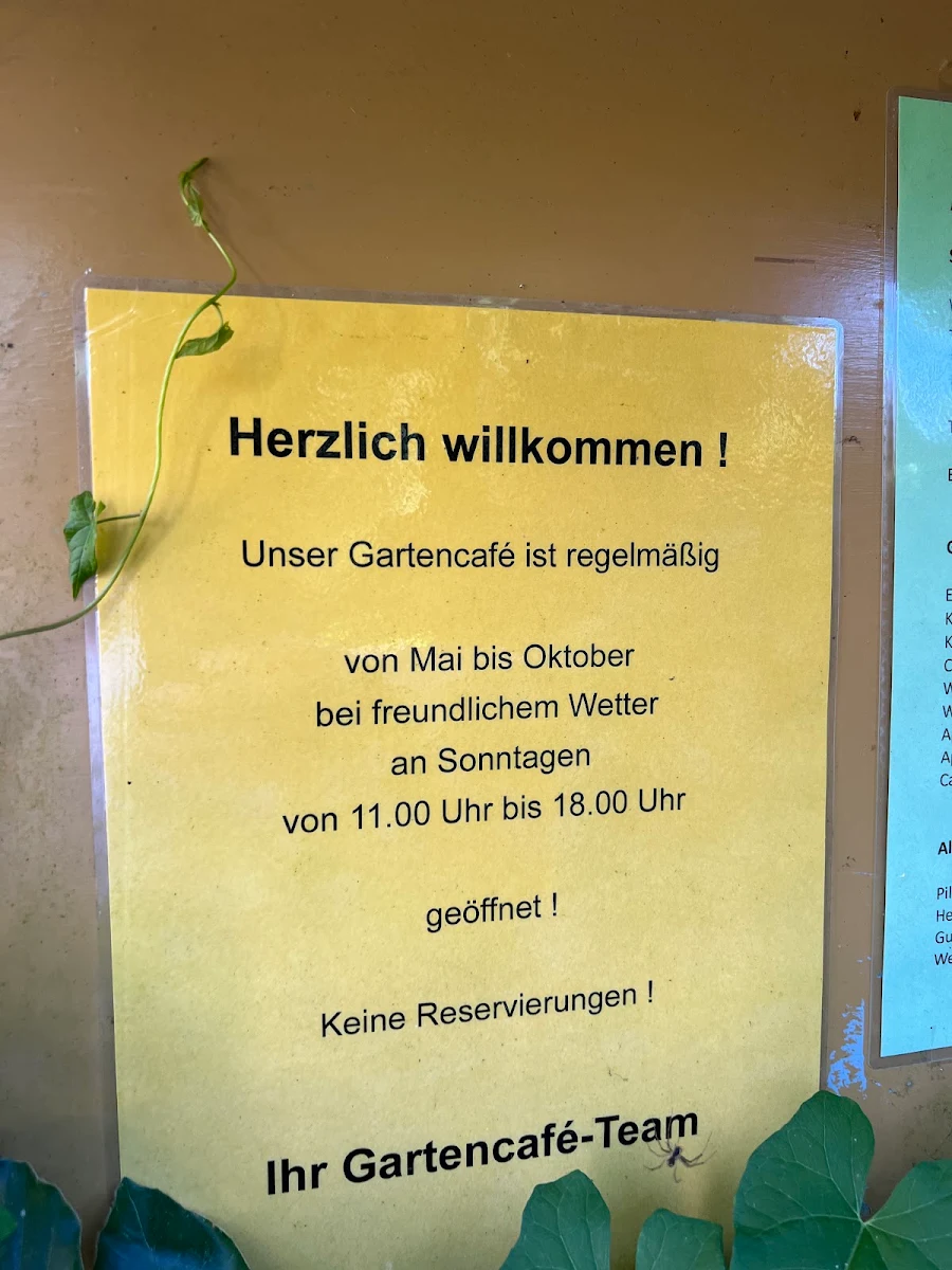 Speisekarte, Gartencafé Emsquellen