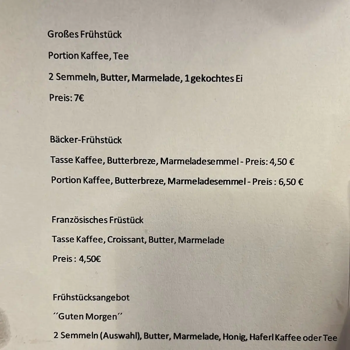 Speisekarte photo 1