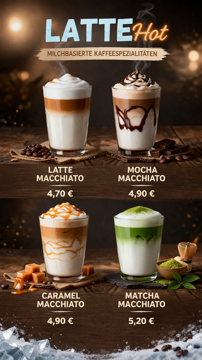 Speisekarte, finefine Coffee