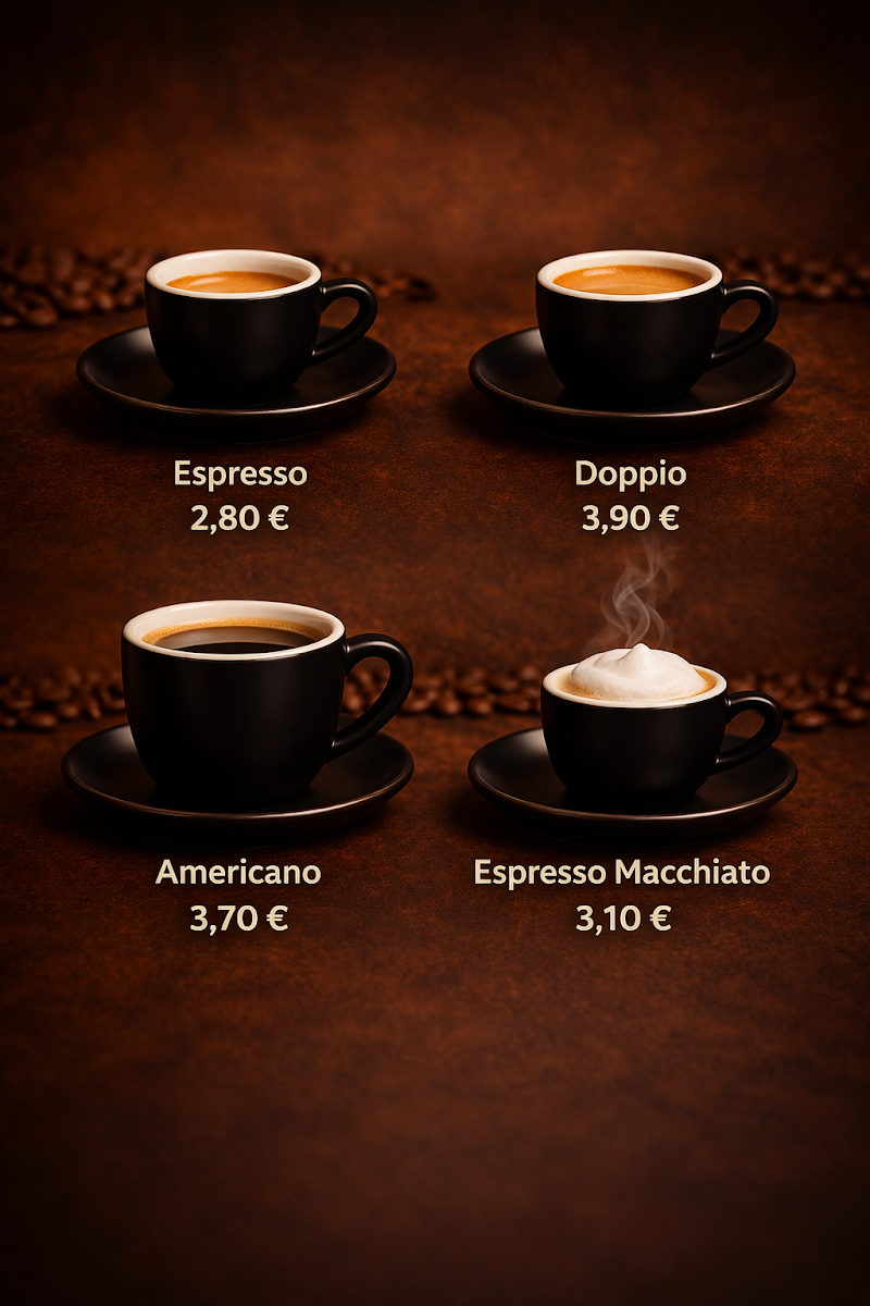Speisekarte, finefine Coffee