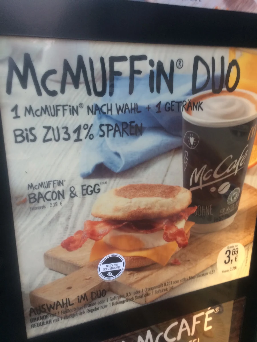 Speisekarte, McDonald's