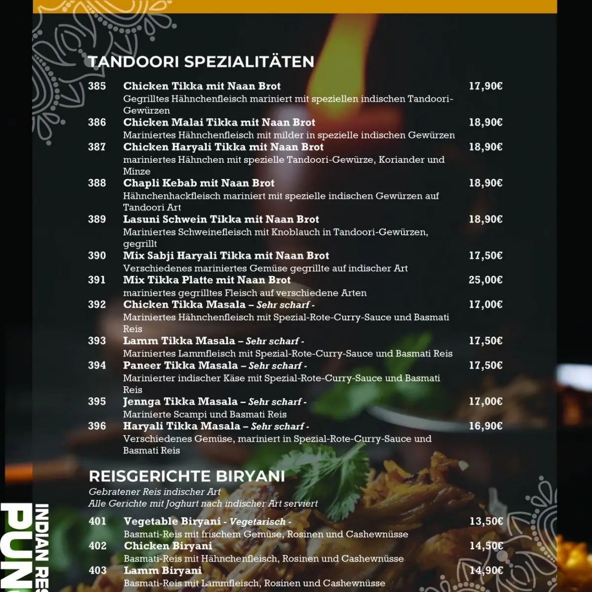 Speisekarte, Milano Pizza Service