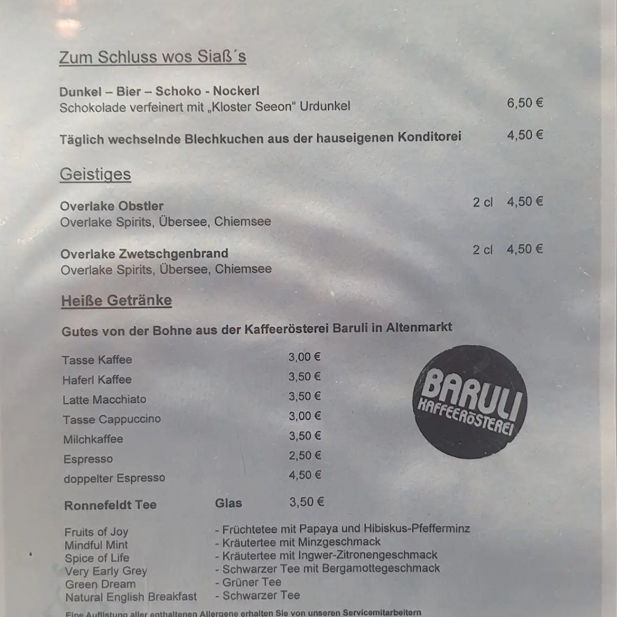 Speisekarte photo 3