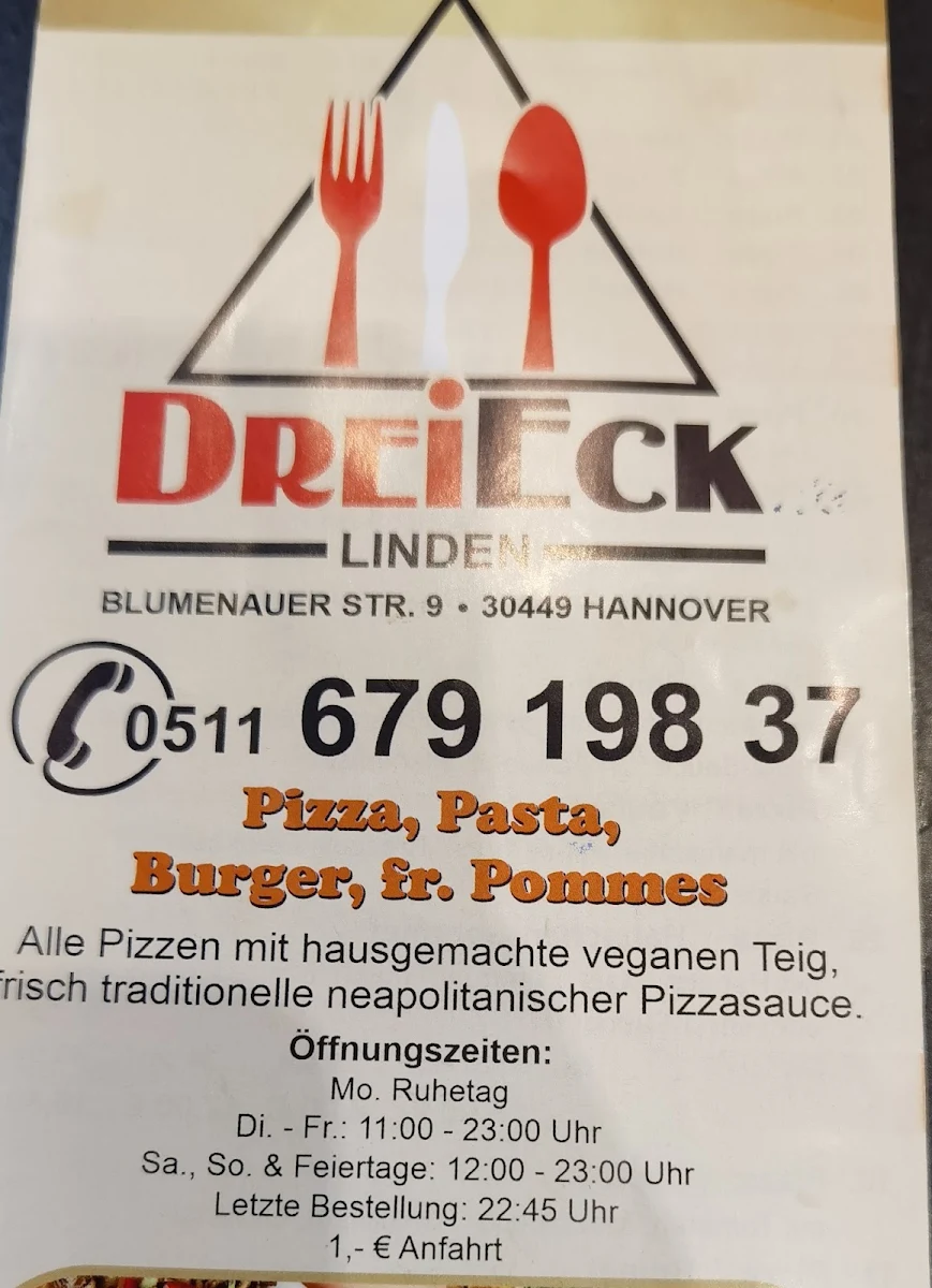 Speisekarte, DreiEck Linden