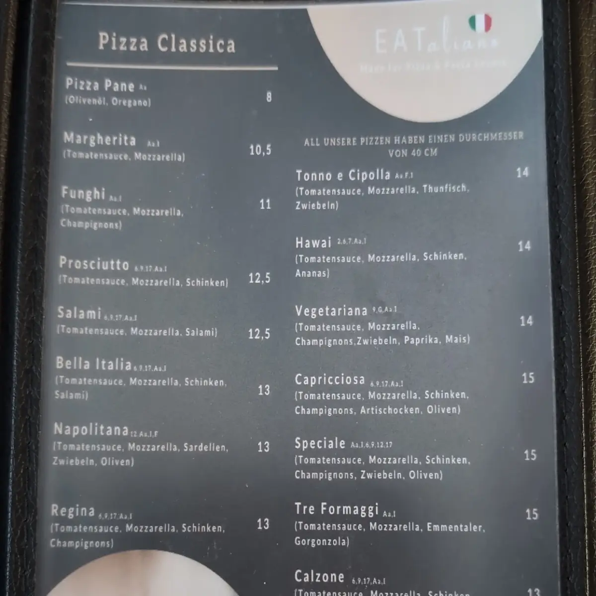 Speisekarte, EATaliano