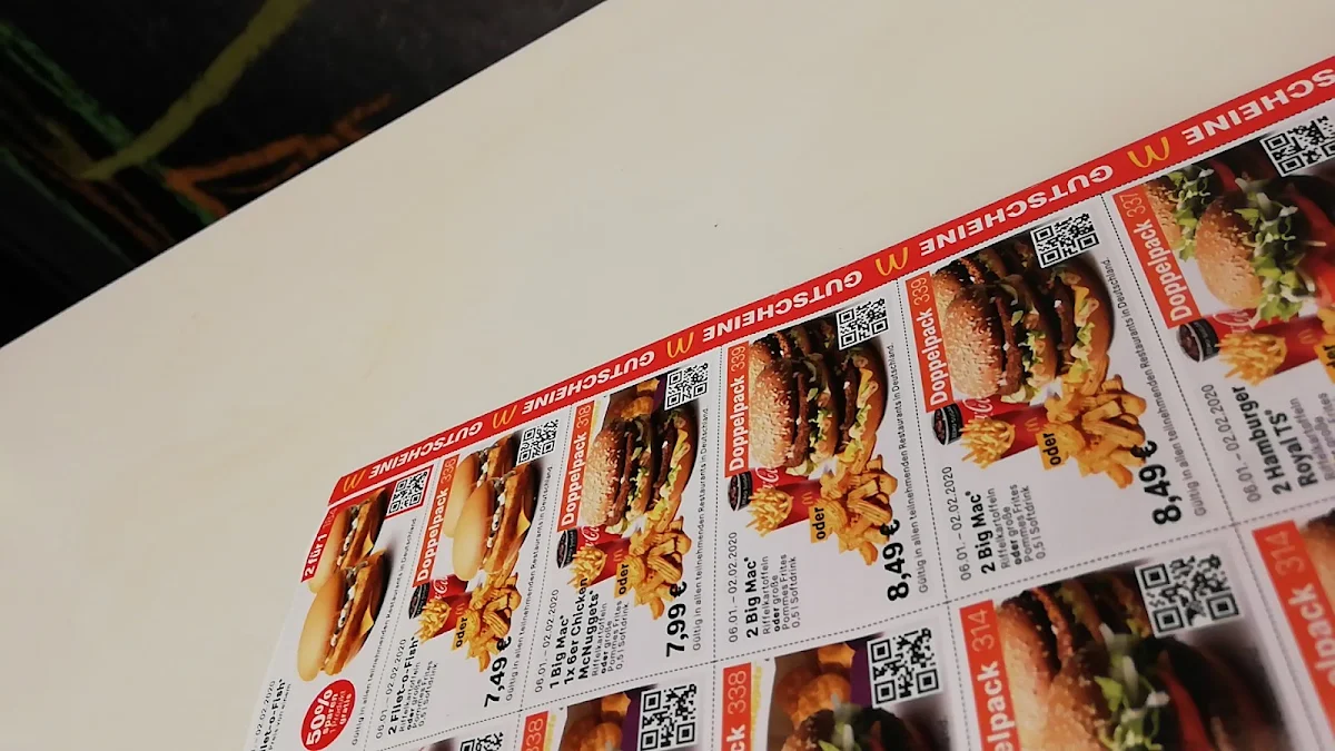 Speisekarte, McDonald's