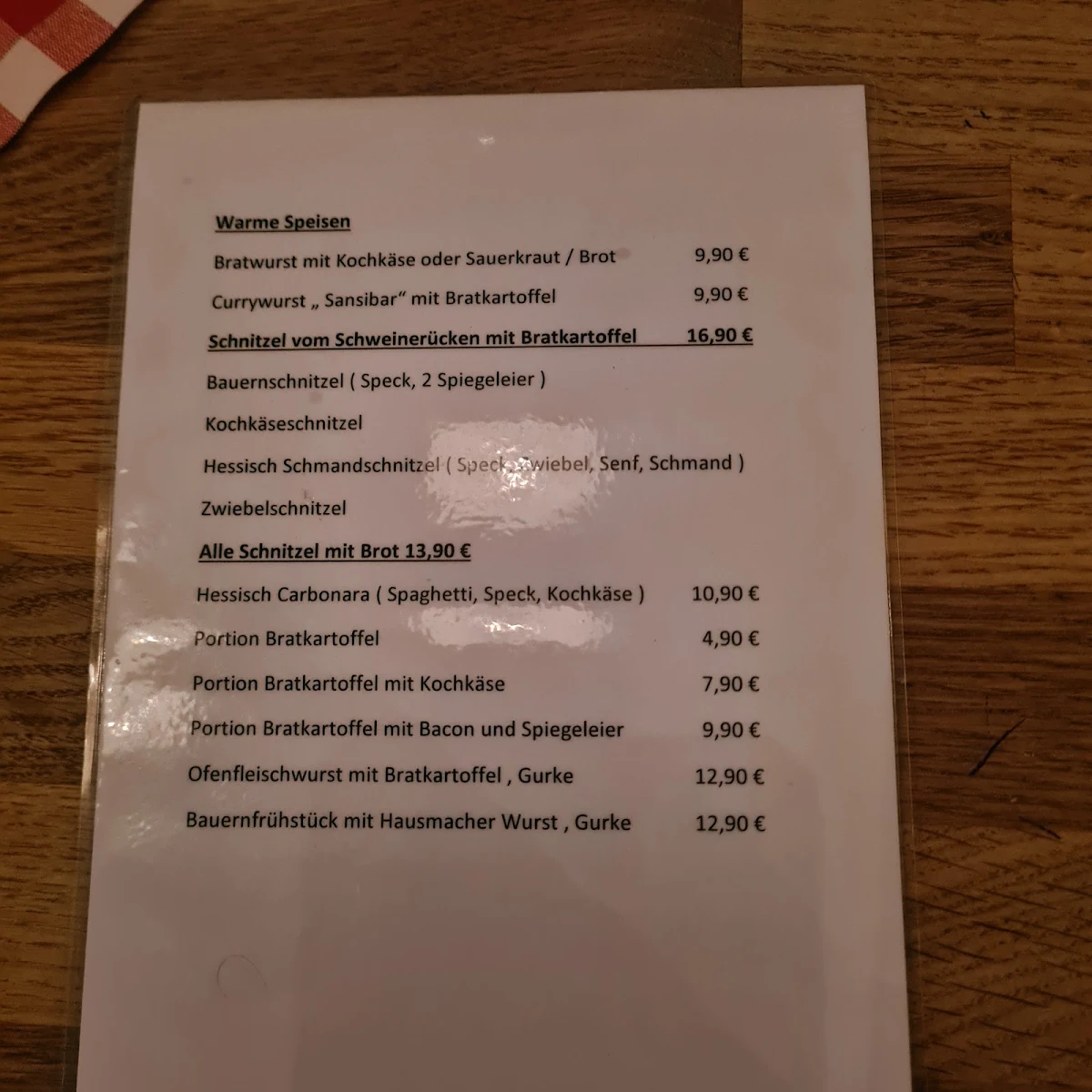 Speisekarte photo 1