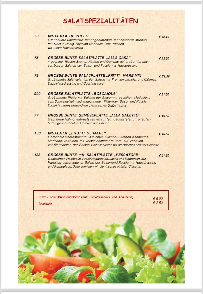 Speisekarte, Ristorante Pizzeria Da Vinci Füssen