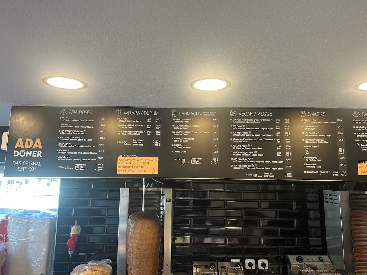 Speisekarte, ADA Döner - Das Original seit 1991