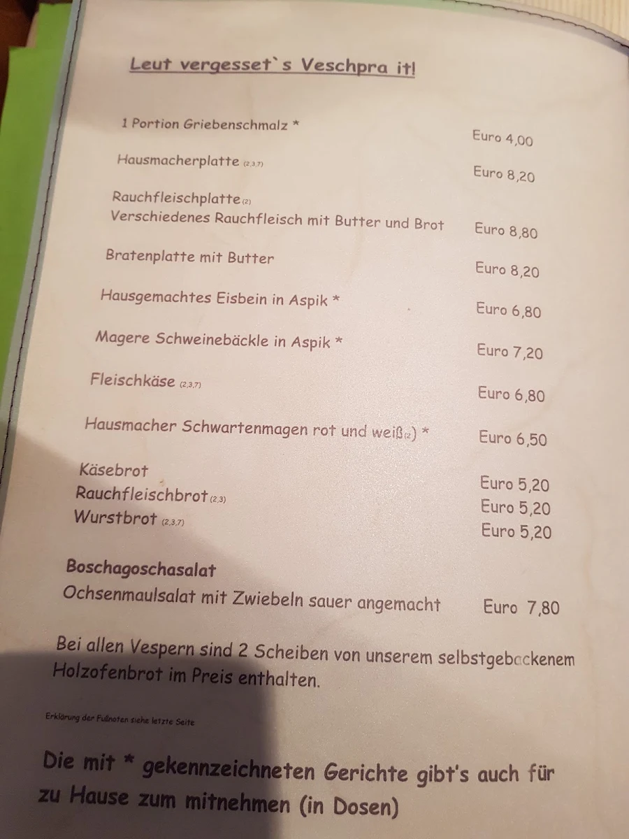 Speisekarte photo 2