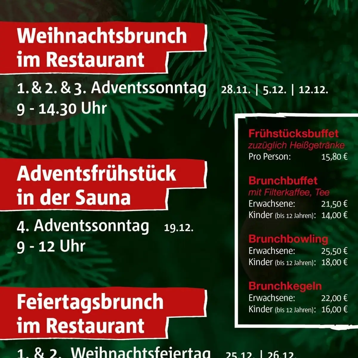 Speisekarte, Türmchen