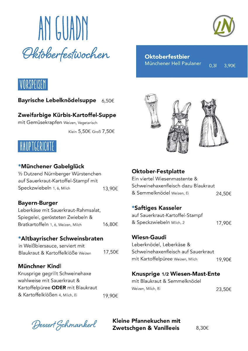 Speisekarte, Restaurant Napoleon