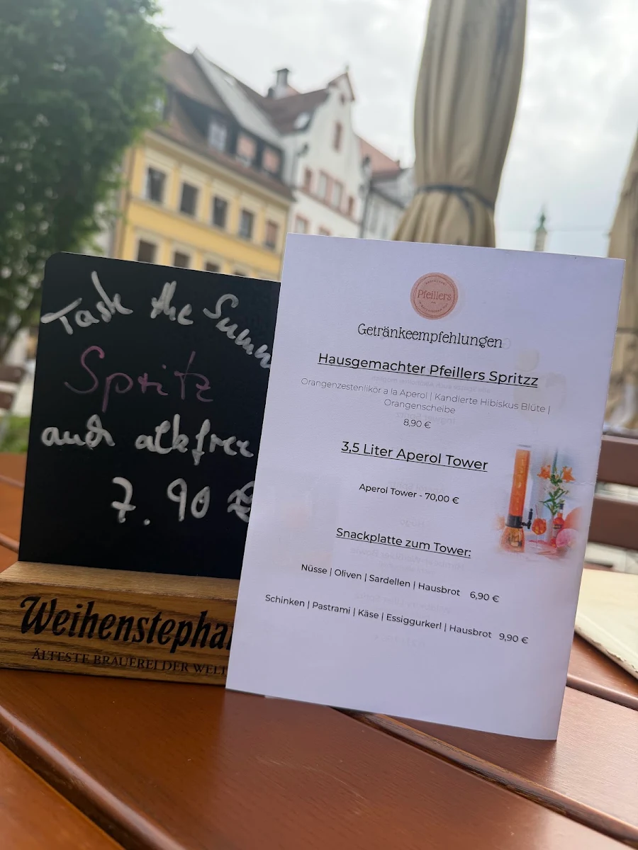 Speisekarte, Pfeillers Restaurant im Bayerischer Hof