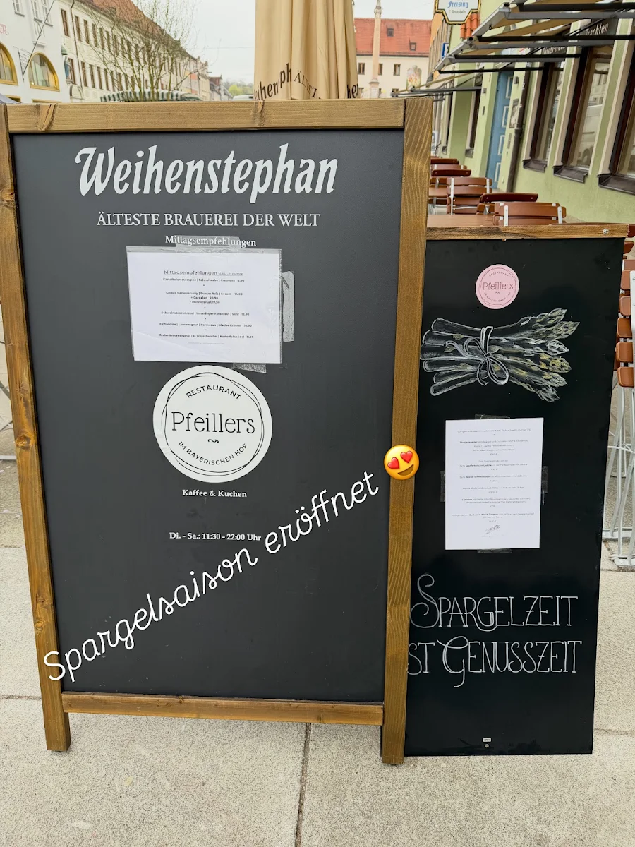 Speisekarte, Pfeillers Restaurant im Bayerischer Hof