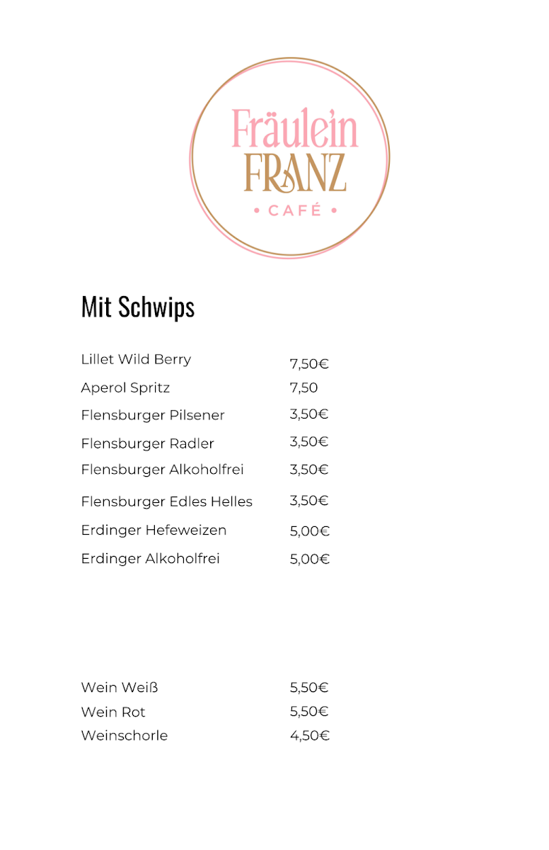 Speisekarte, Fräulein Franz