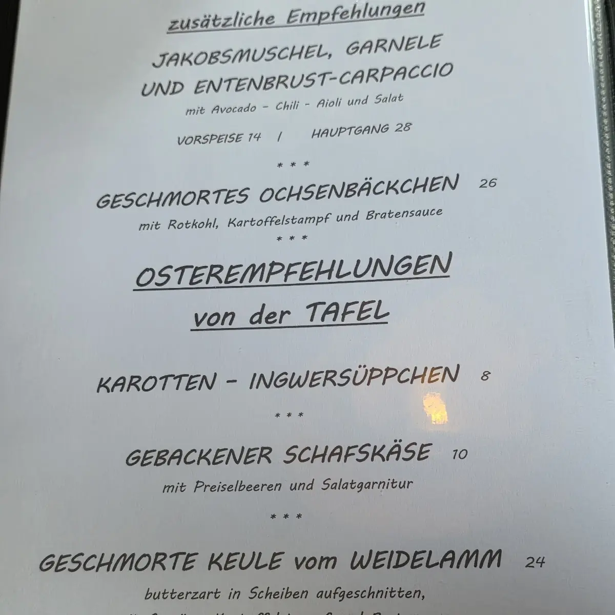 Speisekarte photo 1