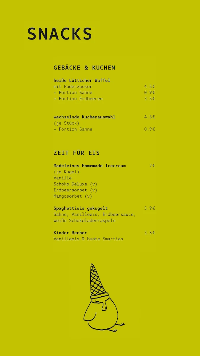 Speisekarte, Café & Tagesbar Sparrenburg