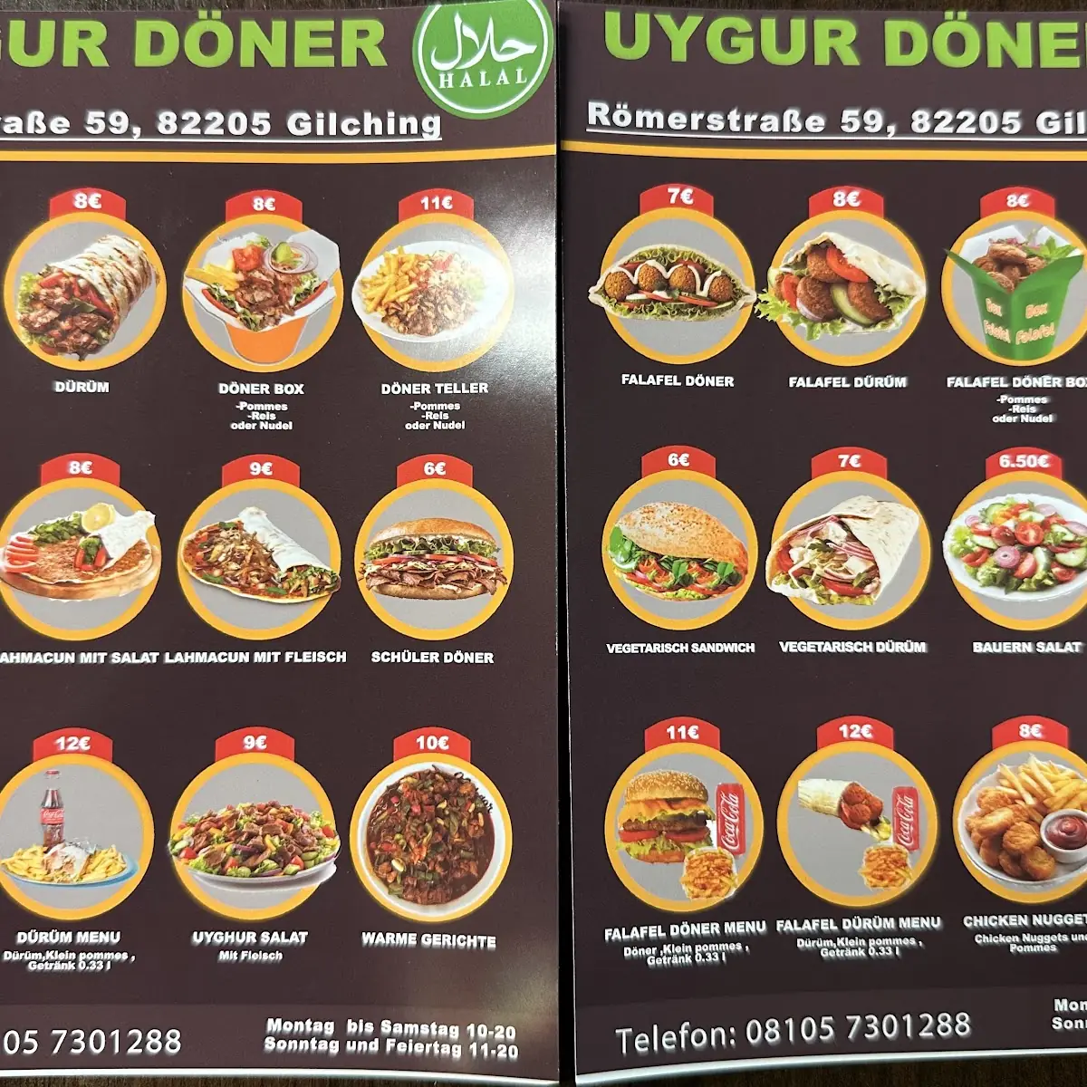 Speisekarte, Uygur Kebap