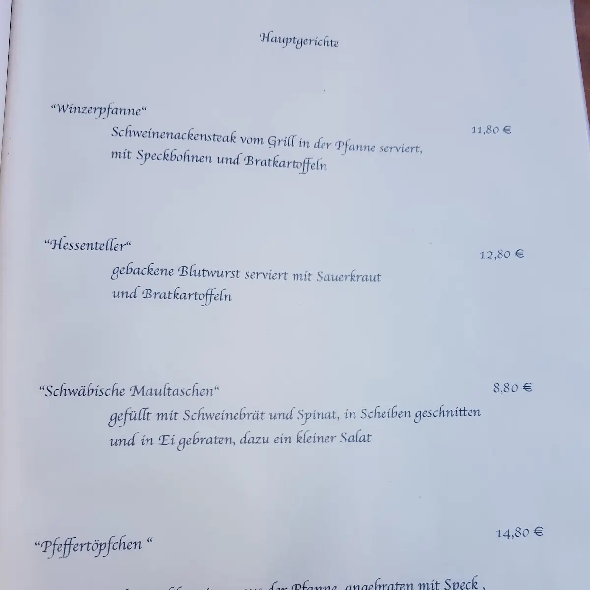 Speisekarte photo 2