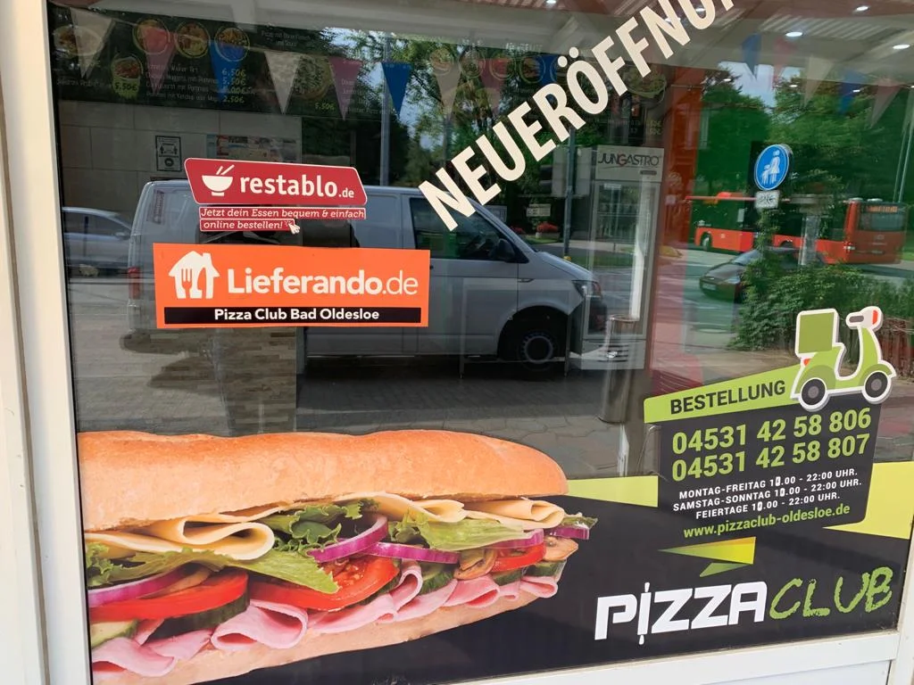 Speisekarte, Pizza Club Bad Oldesloe