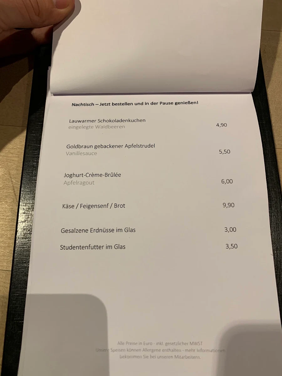 Speisekarte, Rosenau - Lokalität & Bühne