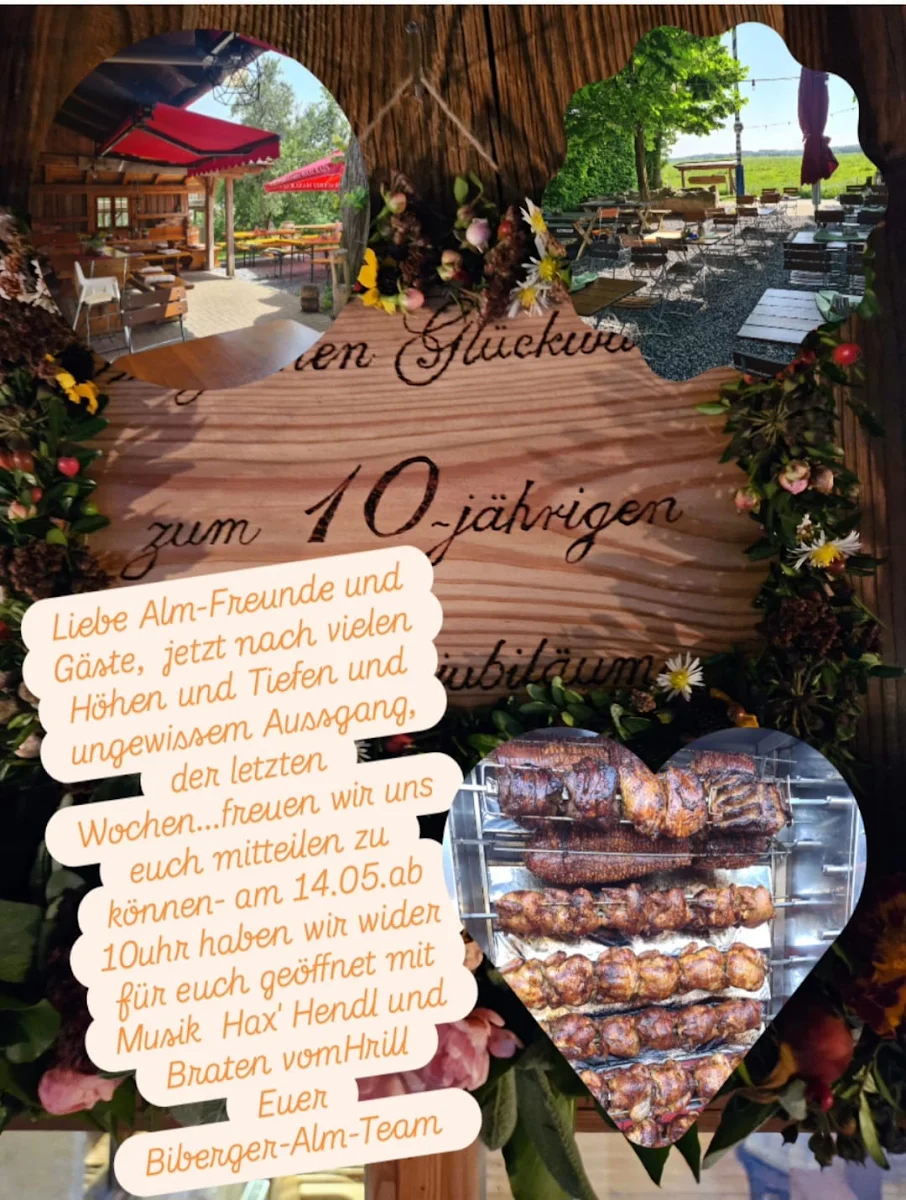 Speisekarte, Biberger-Alm