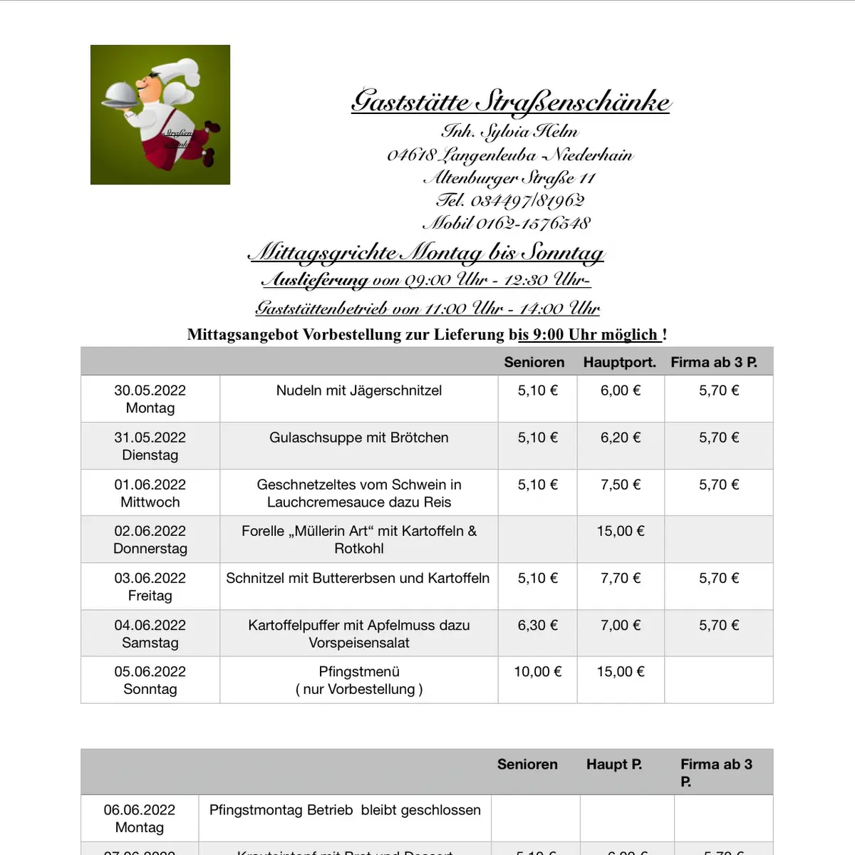 Speisekarte photo 1