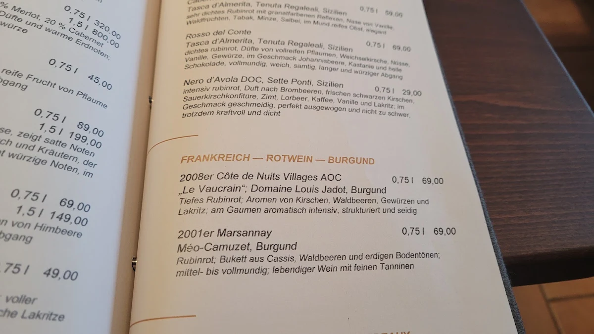 Speisekarte, Büttner Stub‘n