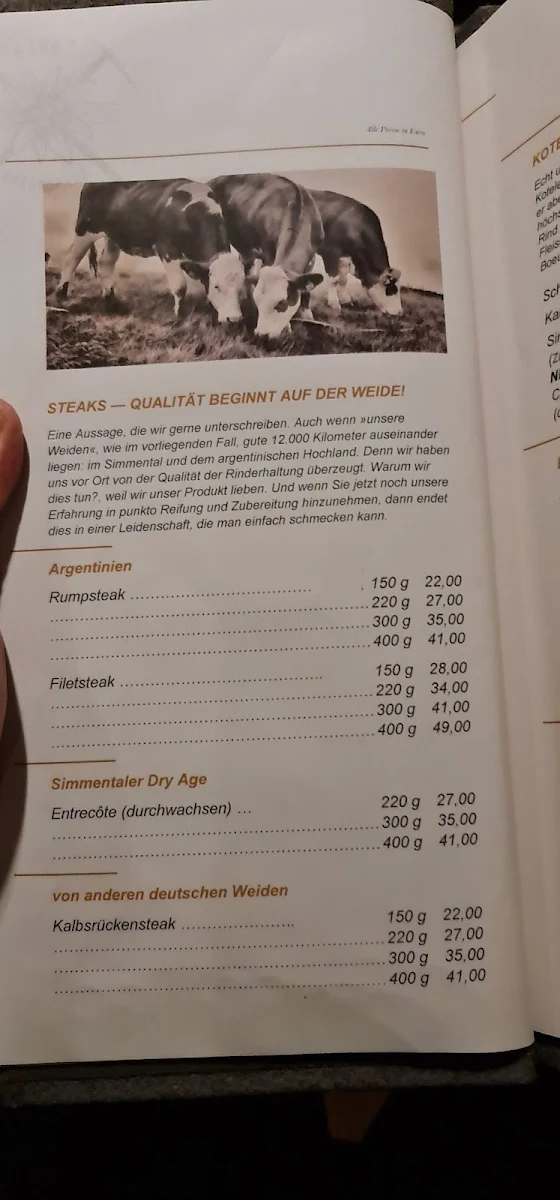 Speisekarte, Büttner Stub‘n