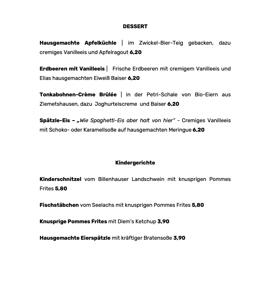 Speisekarte photo 8