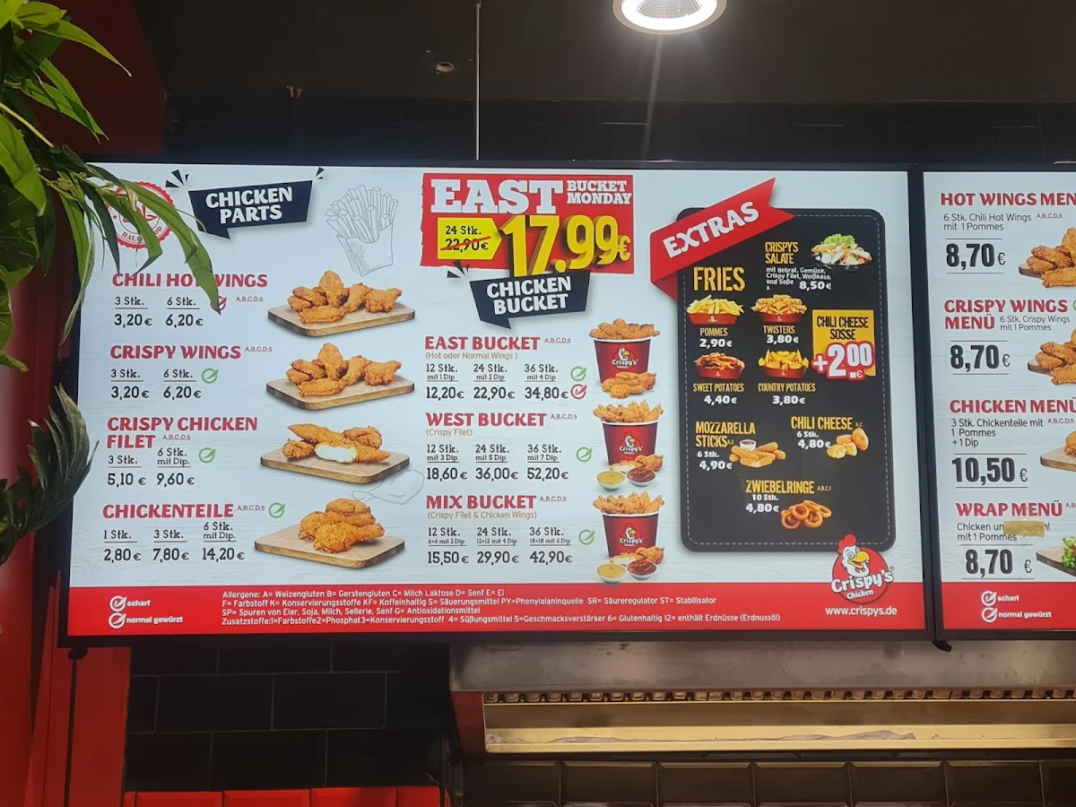 Speisekarte, Crispy’s Chicken Berlin (Friedrichshain)