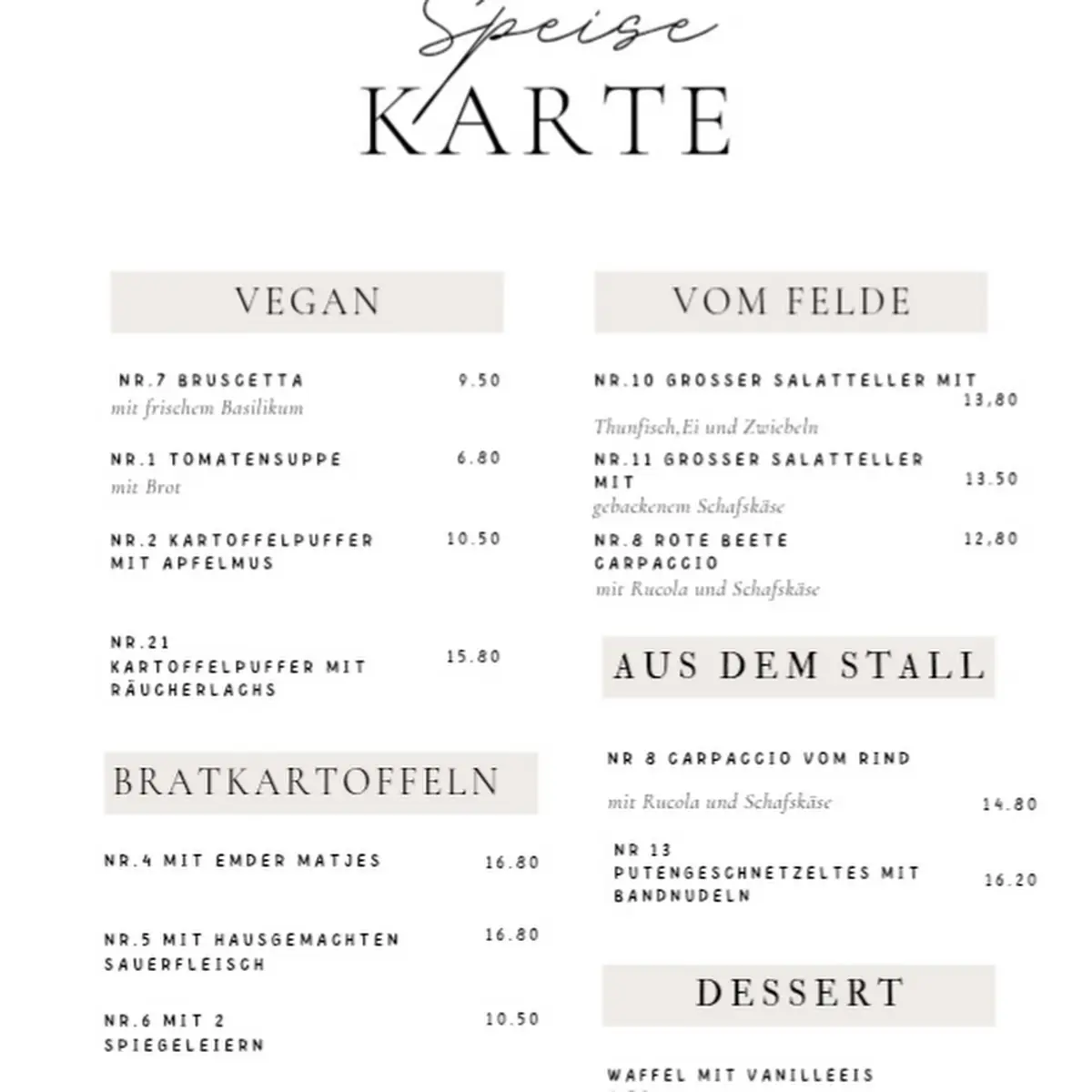 Speisekarte photo 2