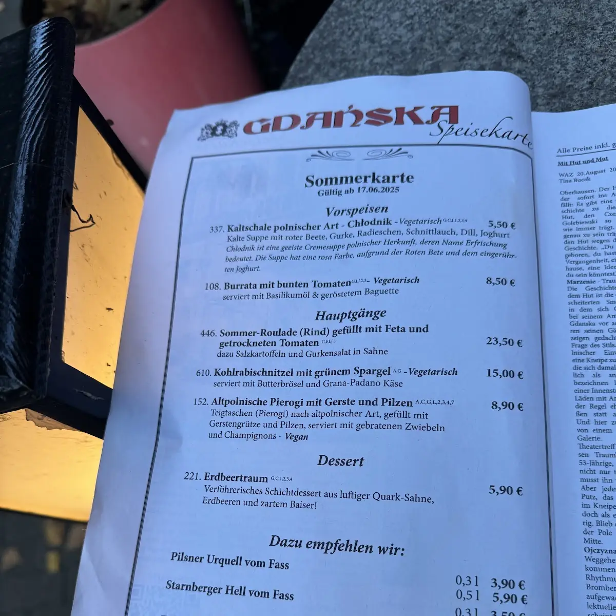 Speisekarte photo 1