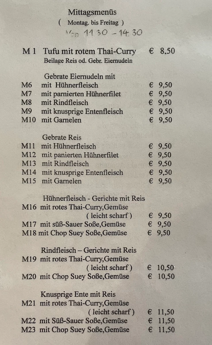 Speisekarte, Osaka Restaurant