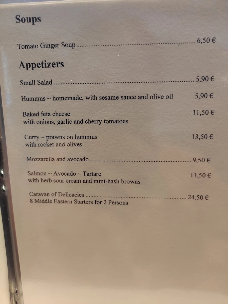 Speisekarte, Hamlet