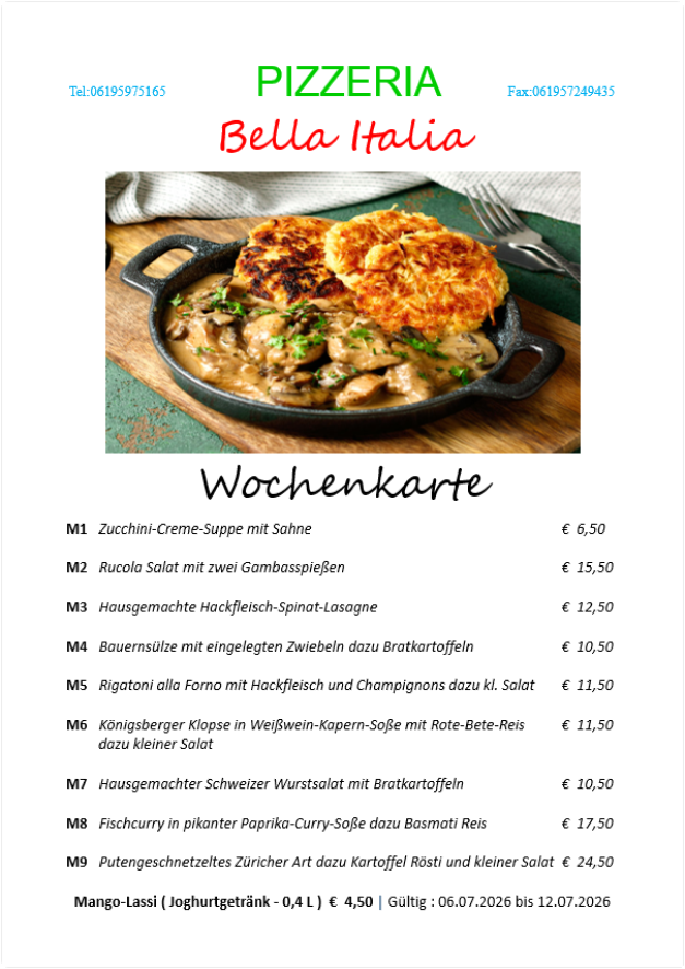 Speisekarte photo 1