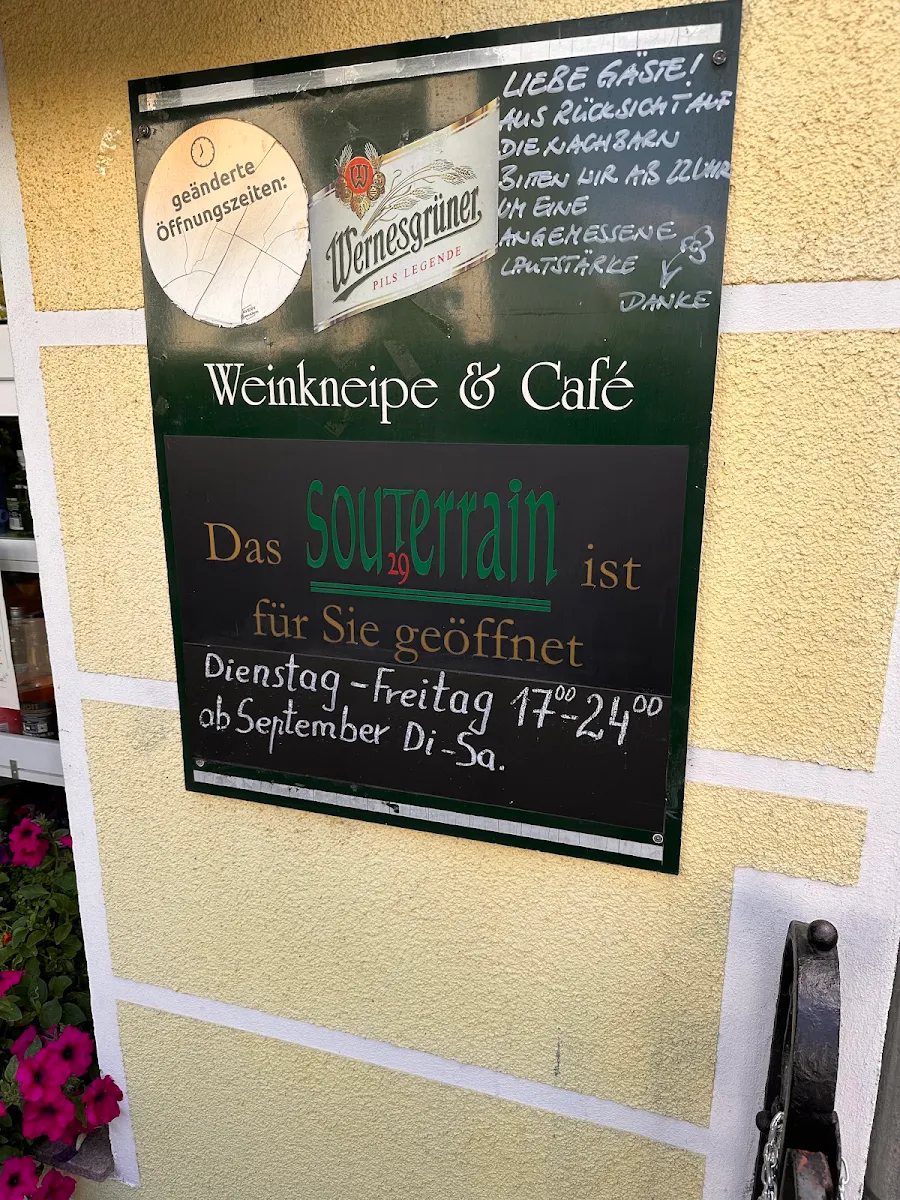 Speisekarte, Souterrain 29 Weinlokal