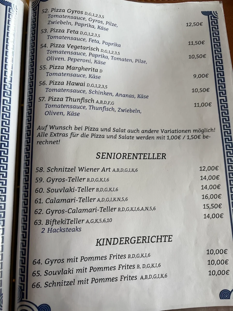 Speisekarte, Gasthaus Brückenschänke