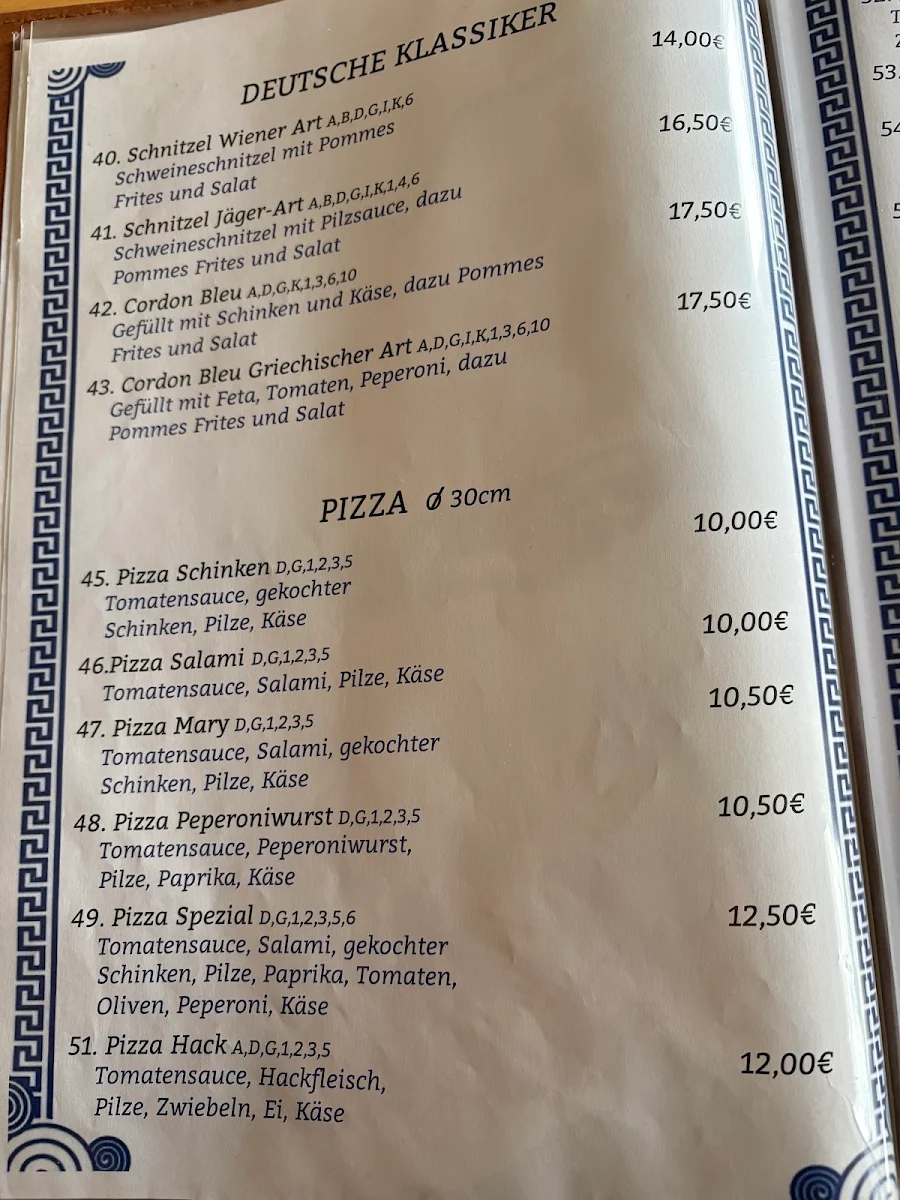 Speisekarte, Gasthaus Brückenschänke