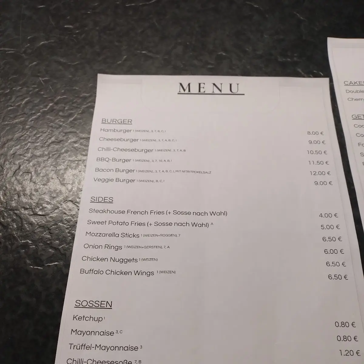 Speisekarte photo 2