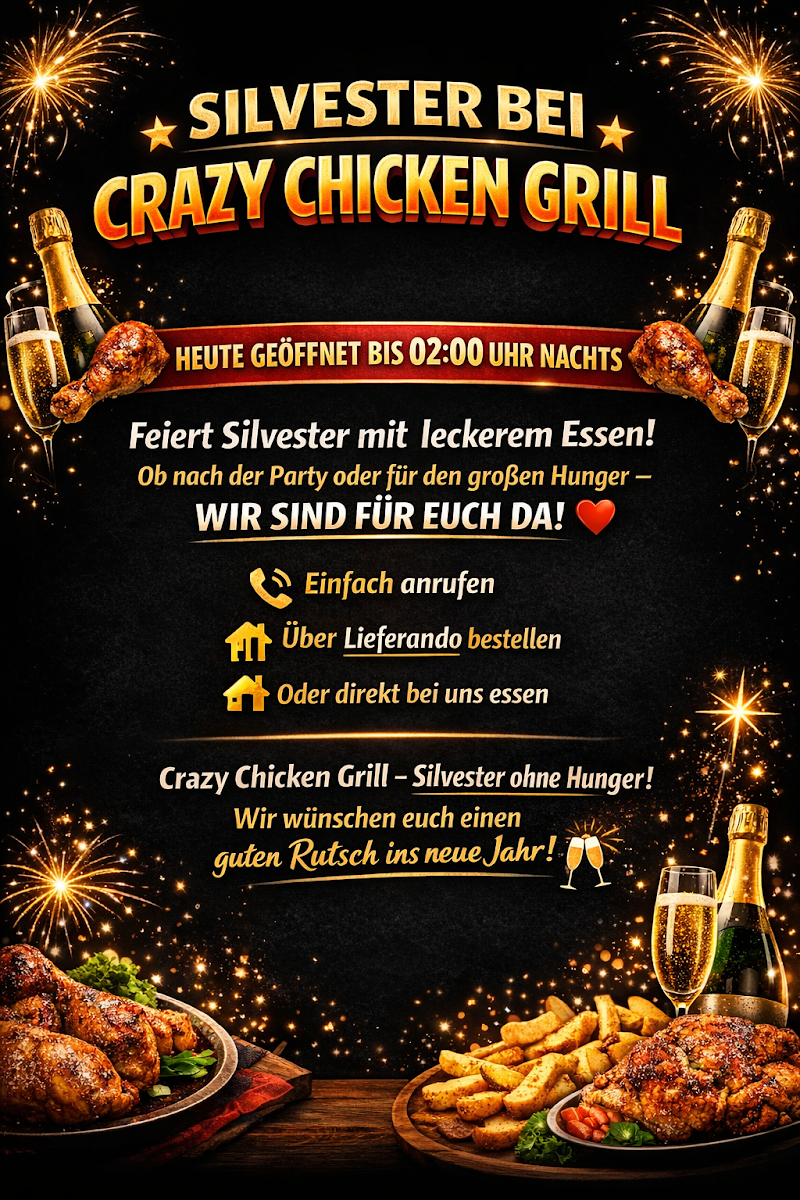 Speisekarte, Crazy-Chickengrill