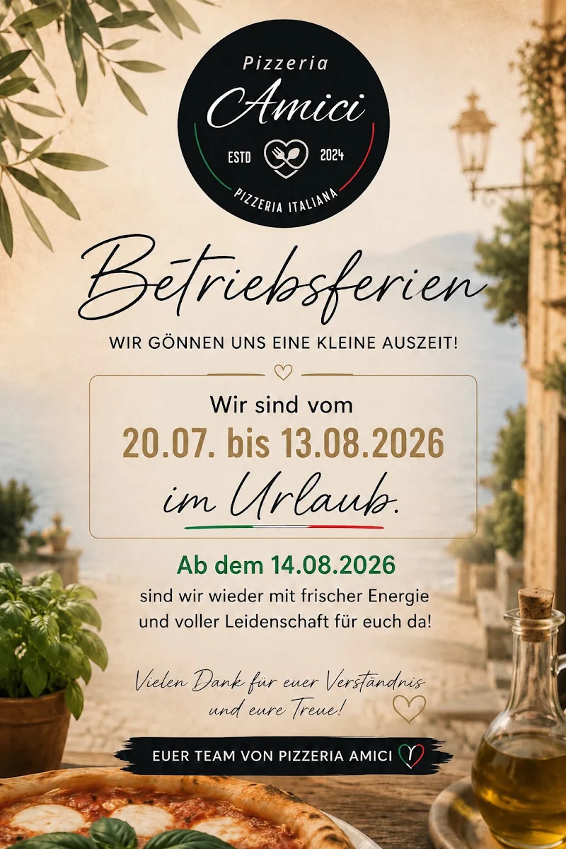Speisekarte, Pizzeria Amici