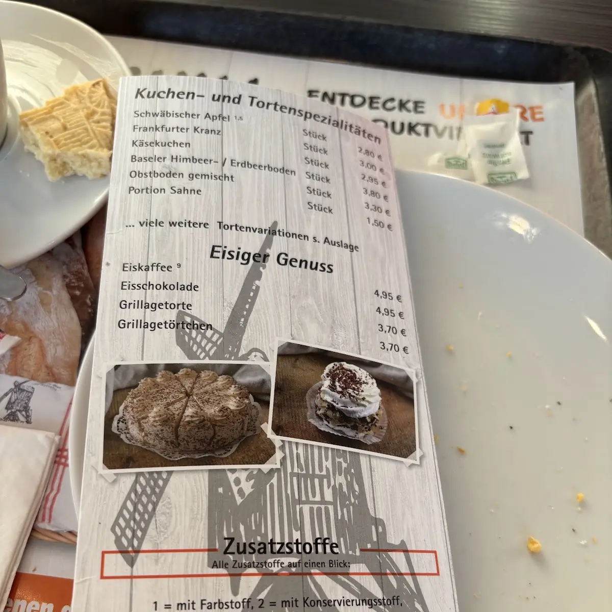 Speisekarte, Bäckerei Hoenen