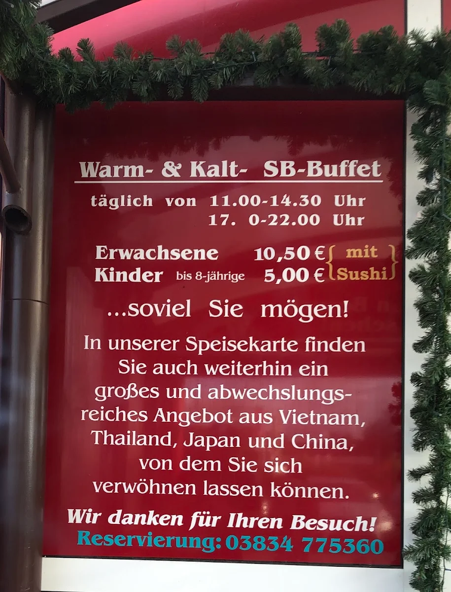 Speisekarte, Asia Restaurant Nam-Long