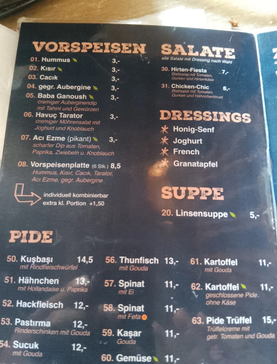Speisekarte, Manufaktur Authentic Kitchen Gbr