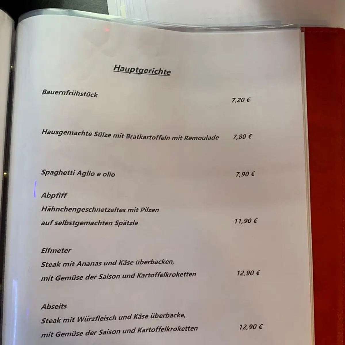 Speisekarte photo 2