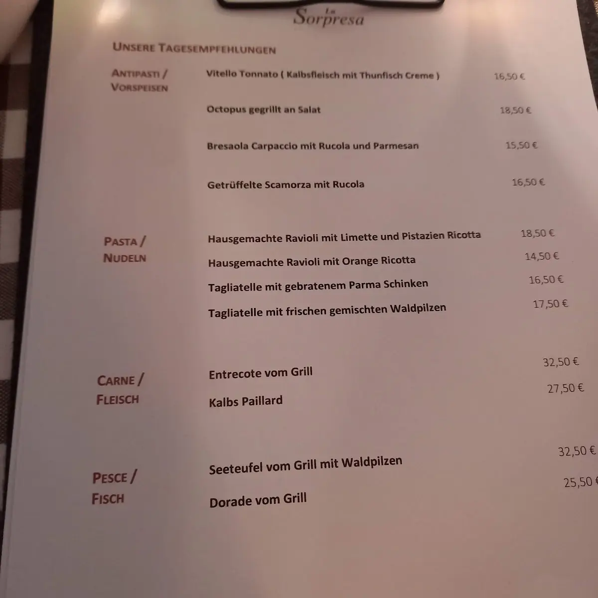 Speisekarte photo 1