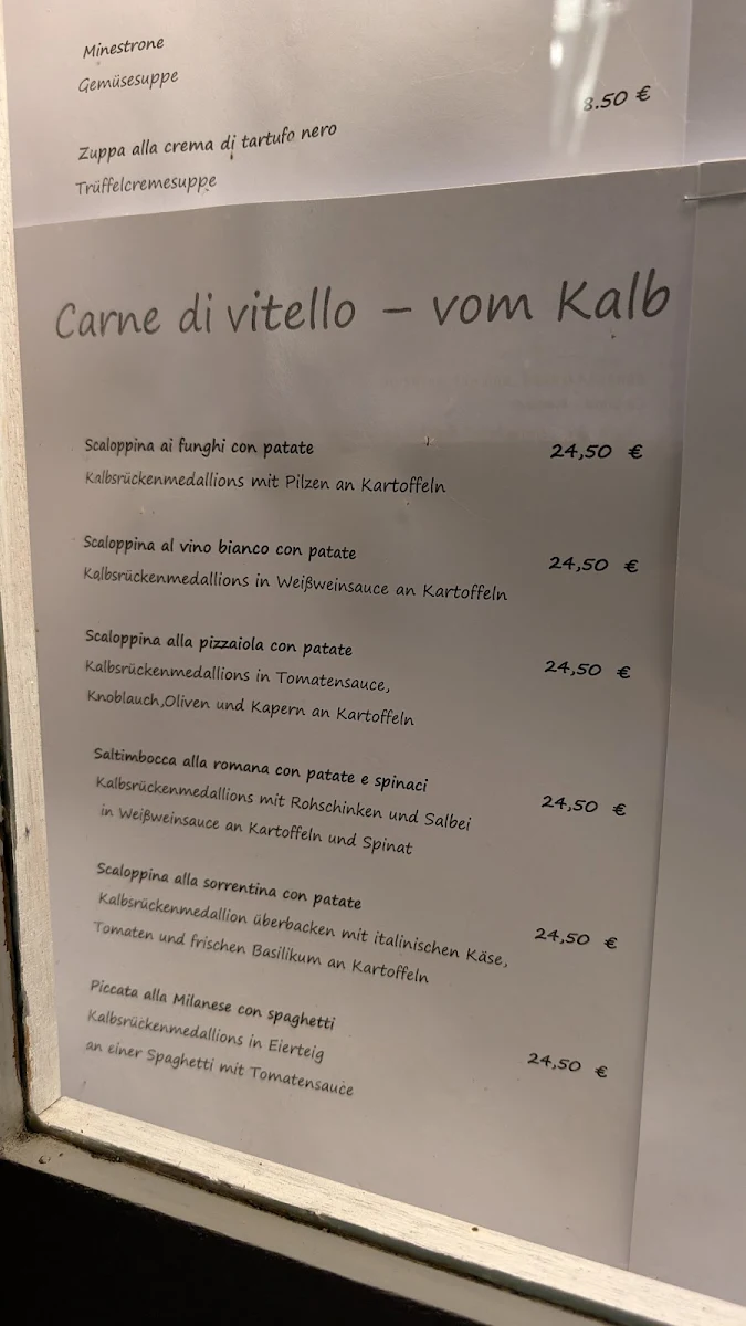 Speisekarte, Da Francesco in Bempflingen